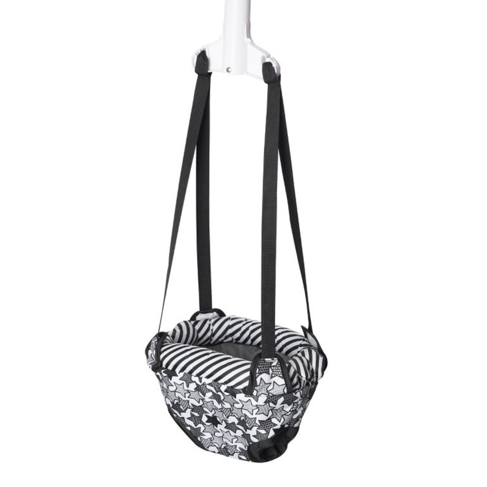 Evenflo ExerSaucer Doorway Jumper – Star Power (Black/White)